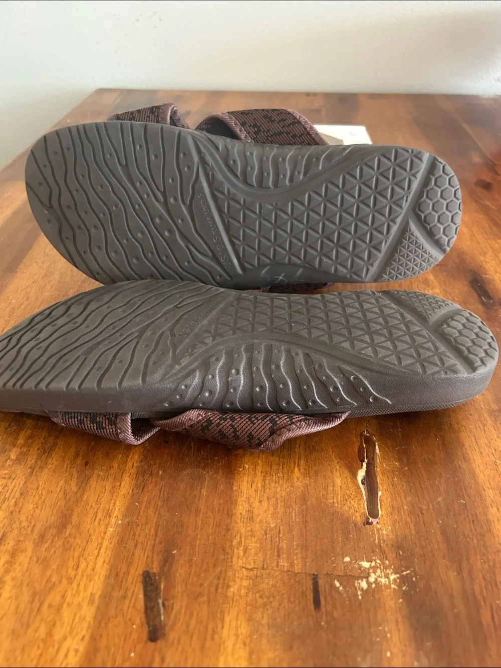 ONCAI  10.5  Brown Cross-Strap Orthotic Cushioned Slide Sandals